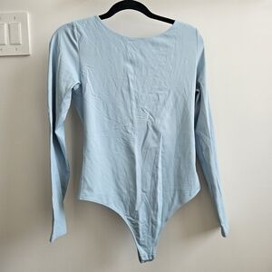 Babaton Sky Blue Long Sleeve Bodysuit